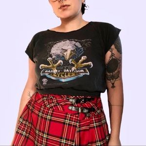 80s Harley Davidson cropped tshirt